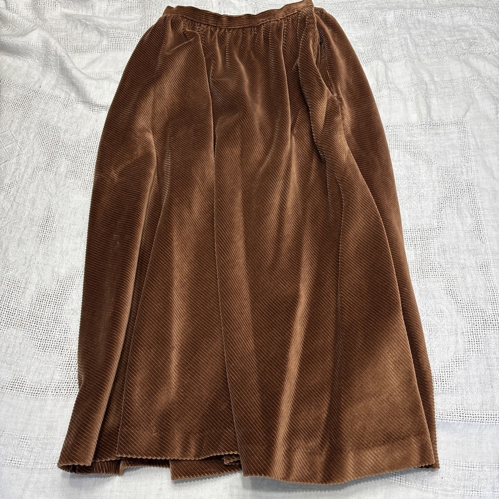 Breckenridge Vtg Corduroy Skirt size 8 Brown 70s 80s 90s Boho Hippie Max Pockets
